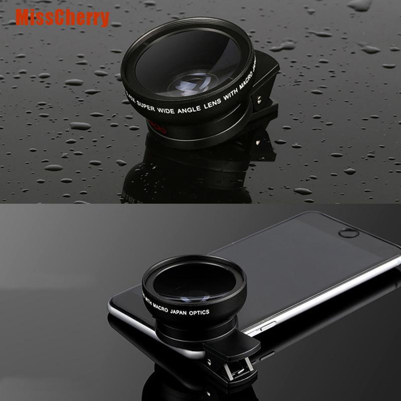 [MissCherry] Super Wide Angle 0.45X And 15X Macro Lens Clip-On For Iphone Camera Universal