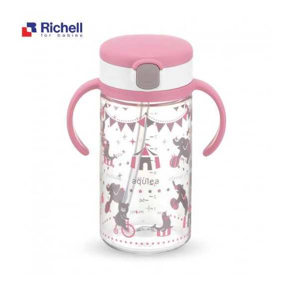 Bình ống hút uống nước Richell 320ml, bình ống hút cho bé an toàn tiện lợi - Monnie Kids