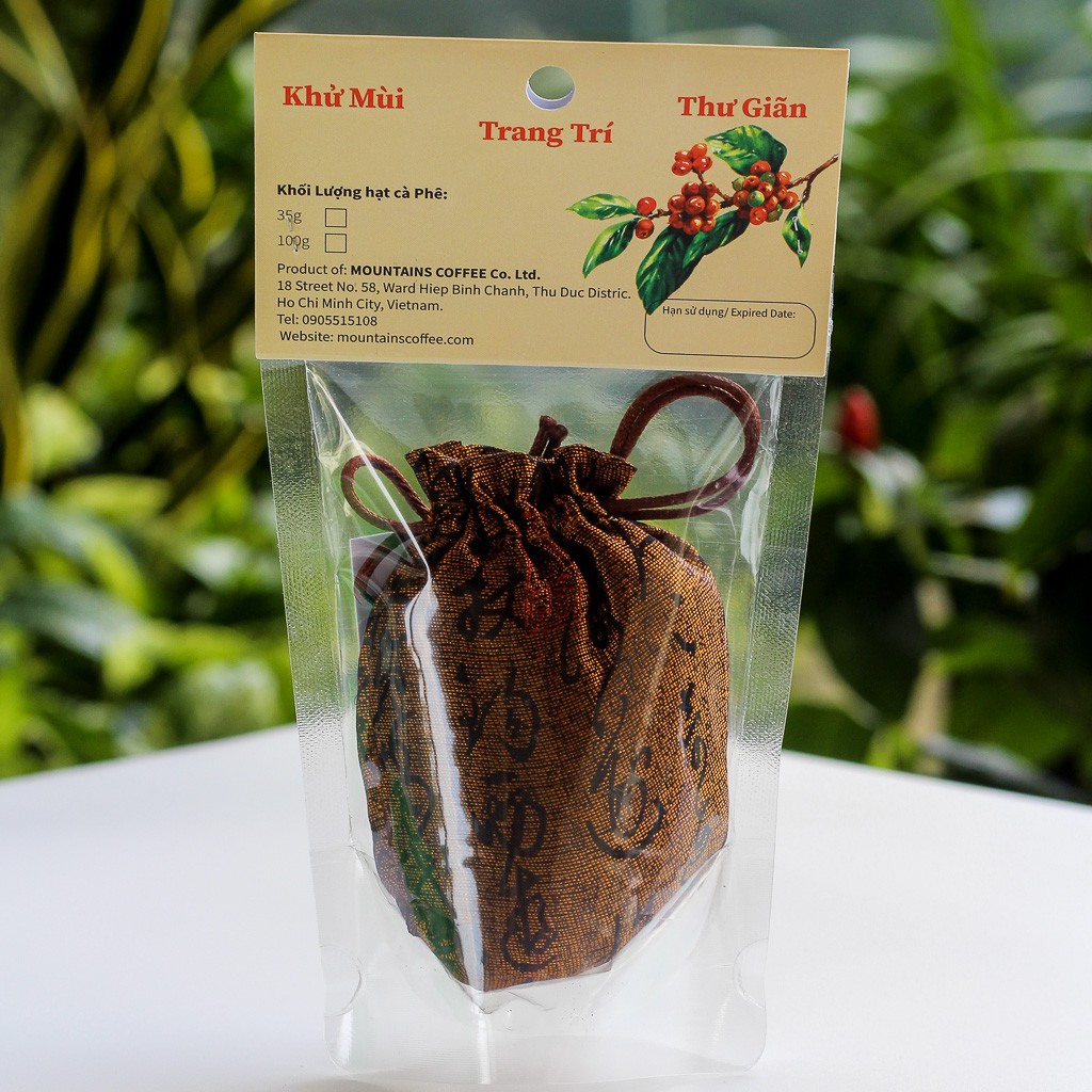 Túi Thơm Khử Mùi từ Cà Phê Phong Cách Thư Pháp Cho Ô Tô, Tủ Lạnh, Tủ Quần Áo, Tủ Giày Mountains Coffee