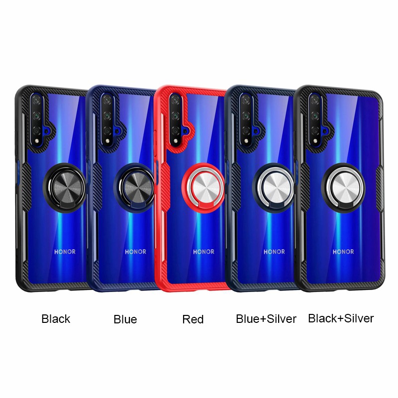 Ốp điện thoại trong suốt có đệm khí và nam châm gắn xe hơi cho Huawei Honor 20 Pro 20i 20s 20 lite V20