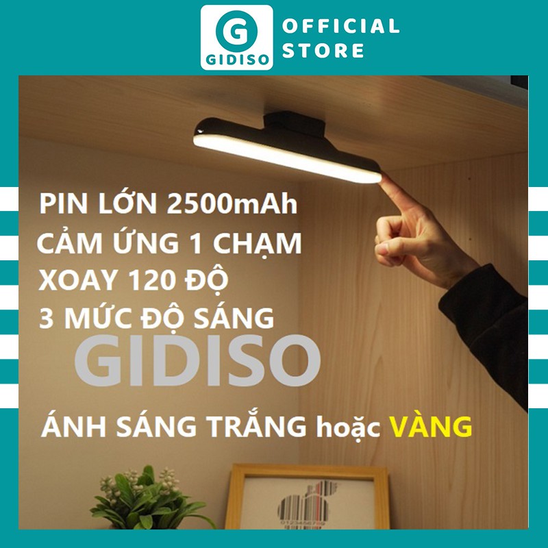 Đèn LED Trang Điểm Cảm Ứng CHẠM 3 chế độ GIDISO dùng cho bàn làm việc, bàn học, tủ sách, đèn ngủ, chống mỏi mắt | BigBuy360 - bigbuy360.vn