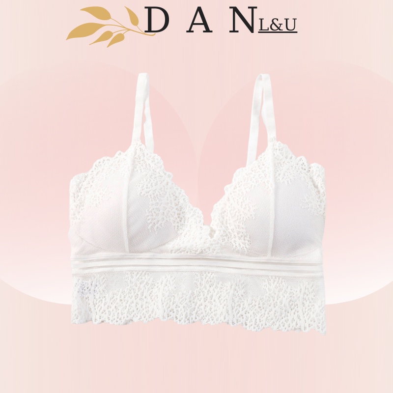Áo Ngực Ren Hai Dây Độn Mút Mỏng 2 Quây Gợi Cảm DAN L&amp;U  A821