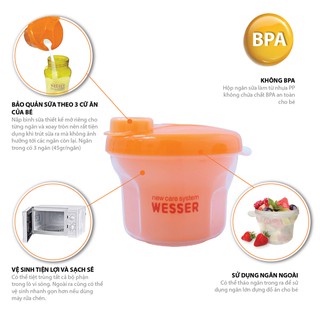 Hộp chia sữa 3 ngăn Wesser