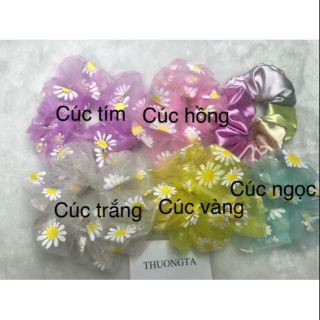Chun hoa cúc - Chun cột tóc scrunchie - đồ cột tóc scrunchies - chun cột tóc vintage nhiều màu