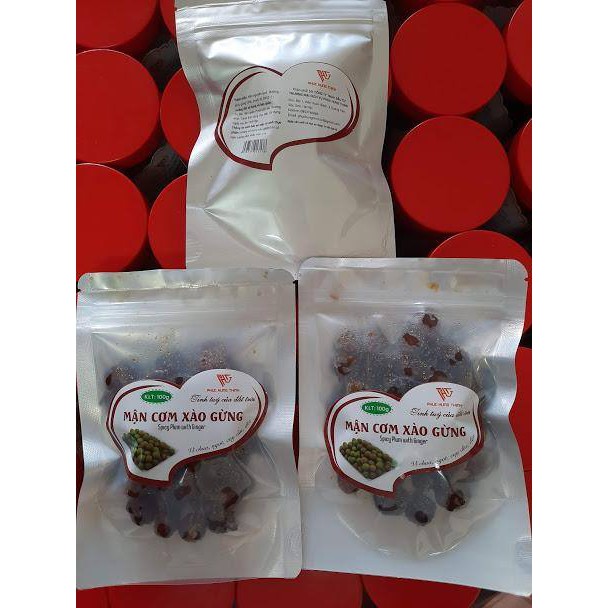 Mận cơm xào gừng. Gói 100g date 12 tháng.