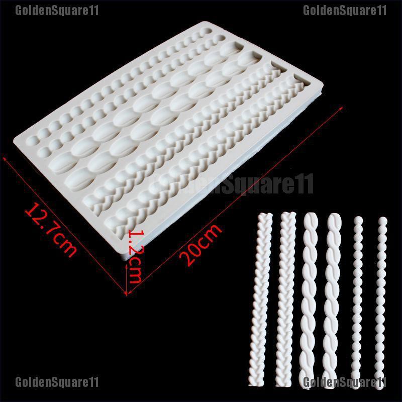 Khuôn Silicone Tạo Hình Ngọc Trai / Xoắn / Thắt Bím Trang Trí Bánh