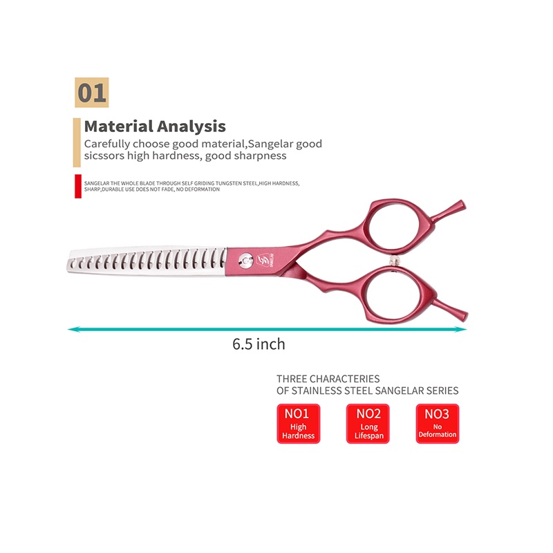 Kéo Cắt Tỉa Lông Thú Cưng Hình Xương Cá 6.5 inch 35% - 50% DIY