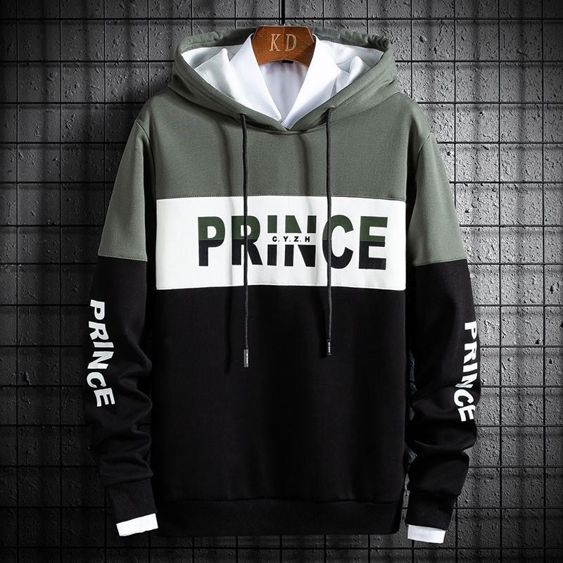 Áo Hoodie Nỉ Nam Nữ Mũ Trùm Đầu Họa Tiết Chữ PRINCE Phối Màu Sành Điệu Zenkocs3 MEN TOP 174 (Xanh rêu)