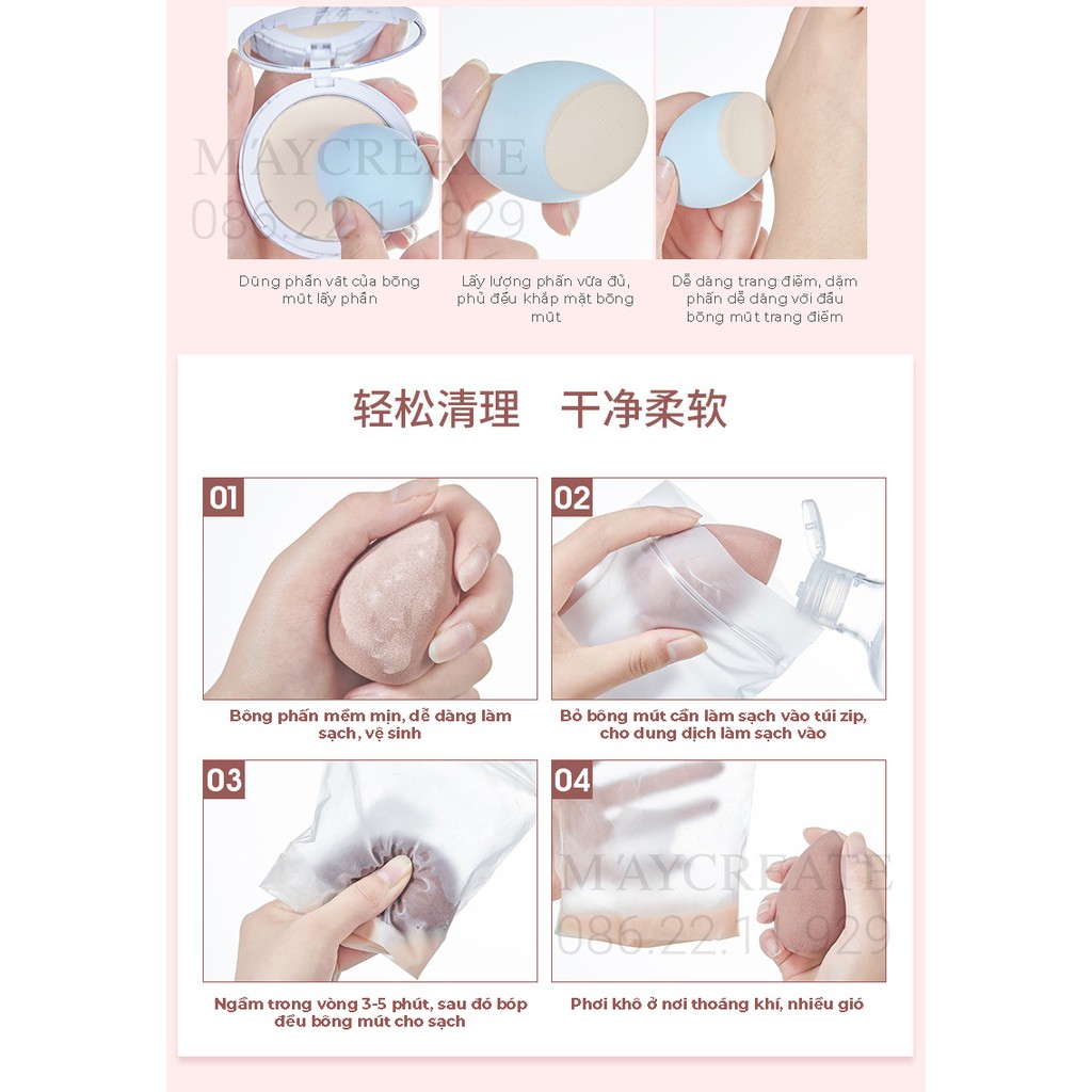 Bông Mút Tán Kem Maycreate Combo 3 Chiếc | BigBuy360 - bigbuy360.vn