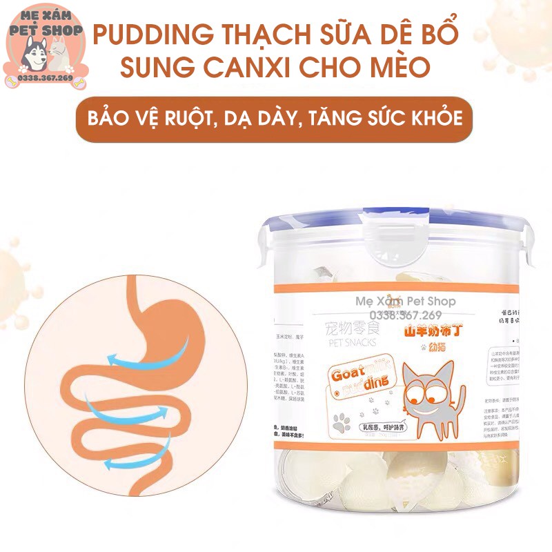 Pudding Thạch Sữa Dê, Thạch Sữa Dê, Thức Ăn Dinh Dưỡng, Bổ Sung Canxi Cho Chó, Mèo, Hamster, Sóc