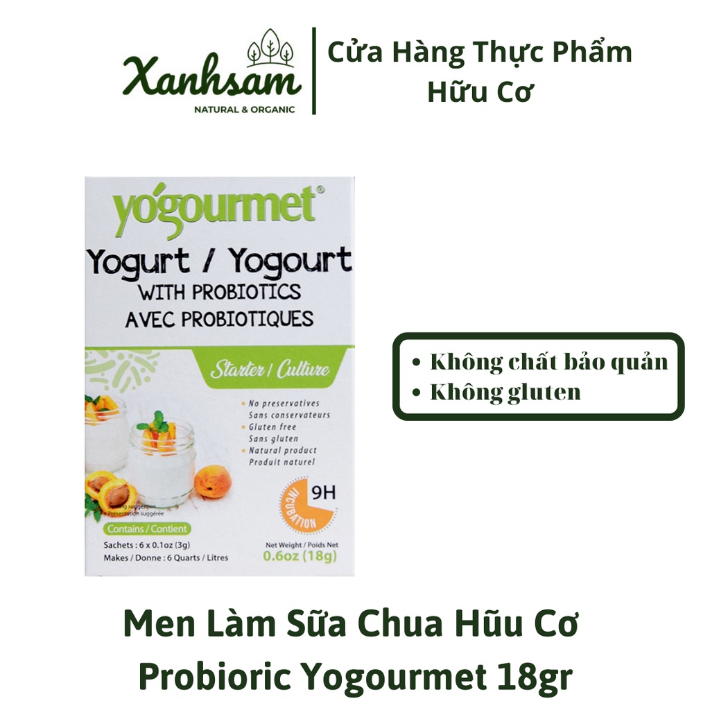 Men Làm Sữa Chua Hữu Cơ Probioric 18gr Yogourmet - XanhSam Organic