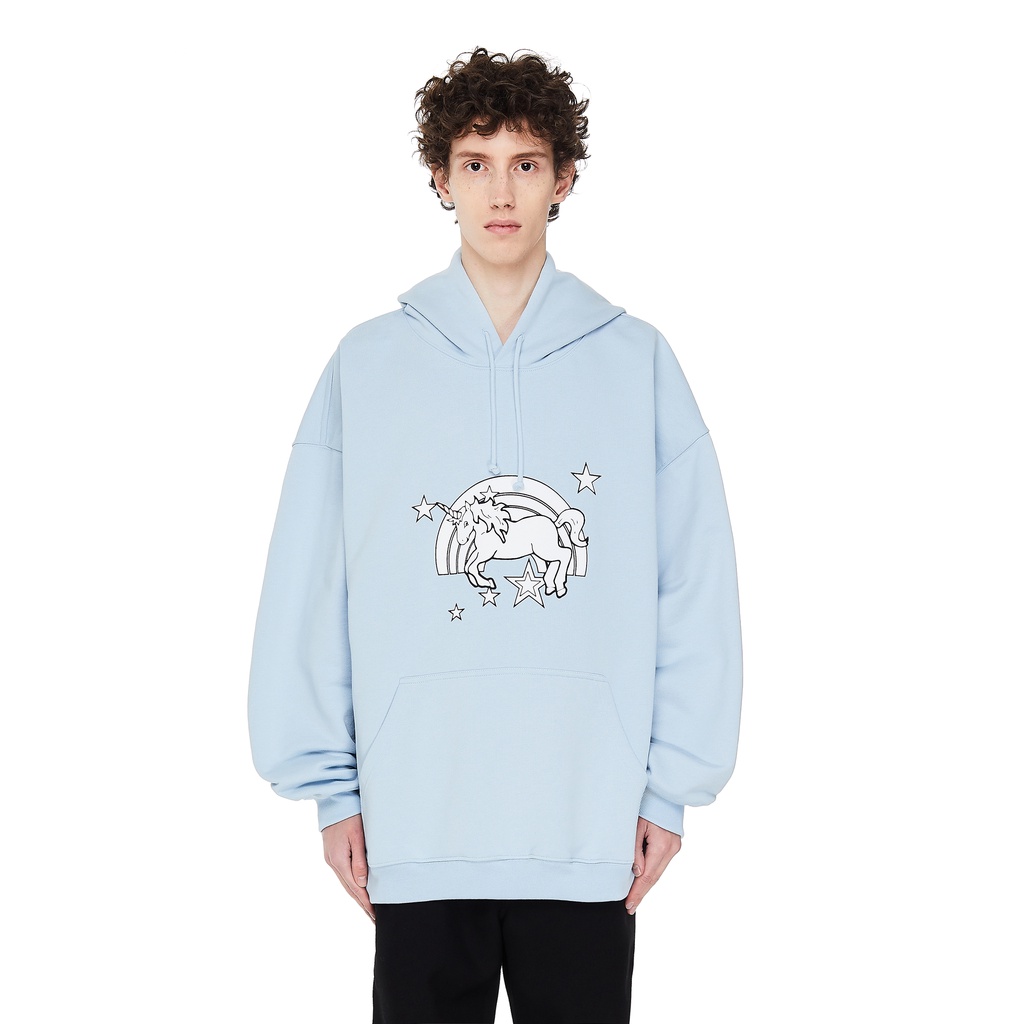Áo hoodie Vetements Unicorn xanh