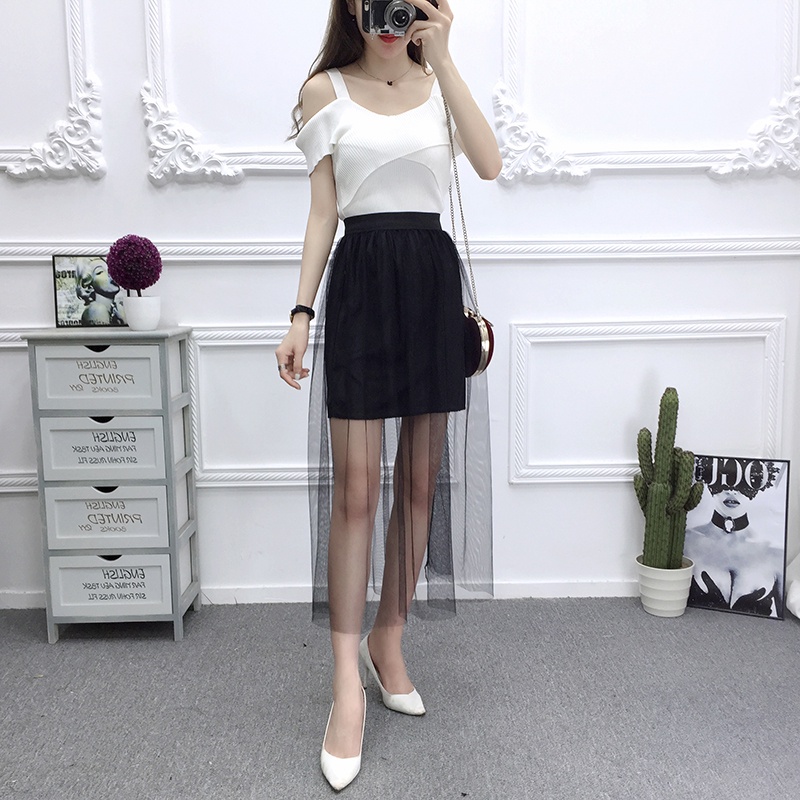 chân váy ren xòe dáng dài cv15