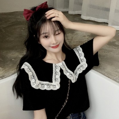 NRVP Áo Ngắn Tay Với Thiết Kế Cổ Búp Bê Xinh Xắn Dành Cho Nữ 2020