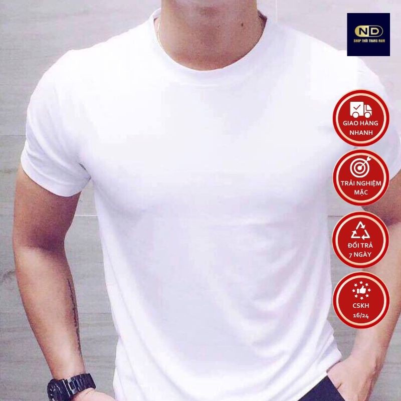 áo thun nam cổ tròn- ND shop Thời trang nam - áo thun tay ngắn, chất cotton bề mặt vải mềm - áo nam full size | BigBuy360 - bigbuy360.vn