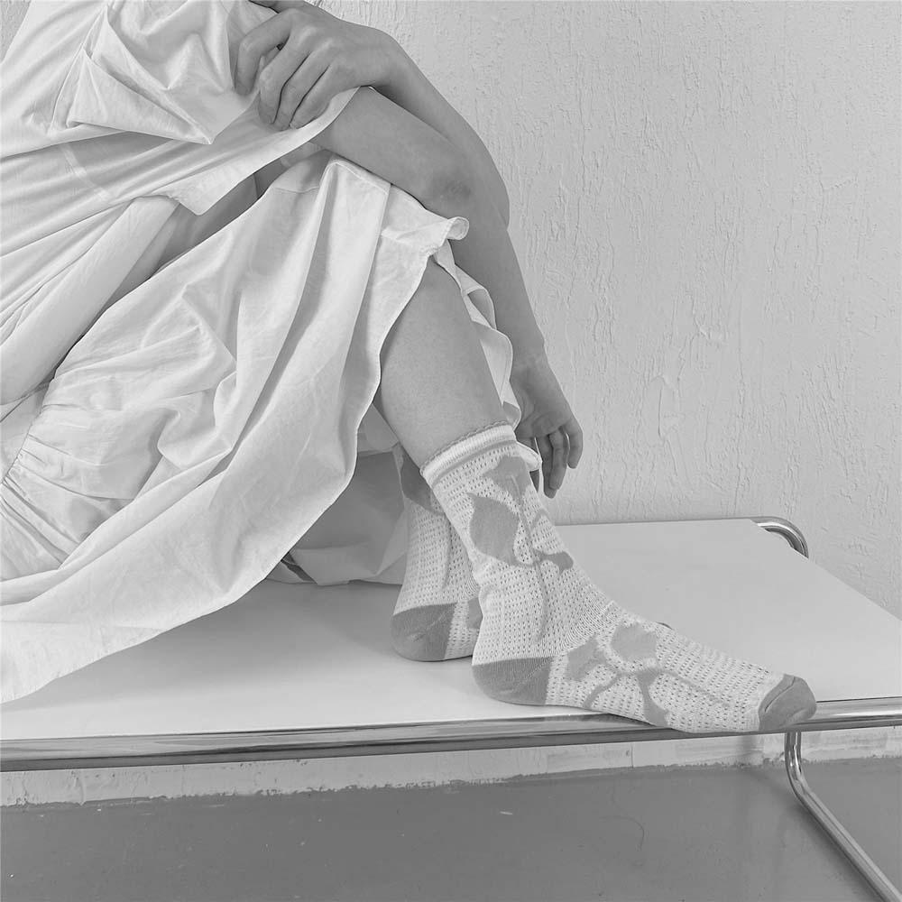 MOCHO Vớ Cotton Thoáng Khí Họa Tiết Hoa Phong Cách Nhật Bản