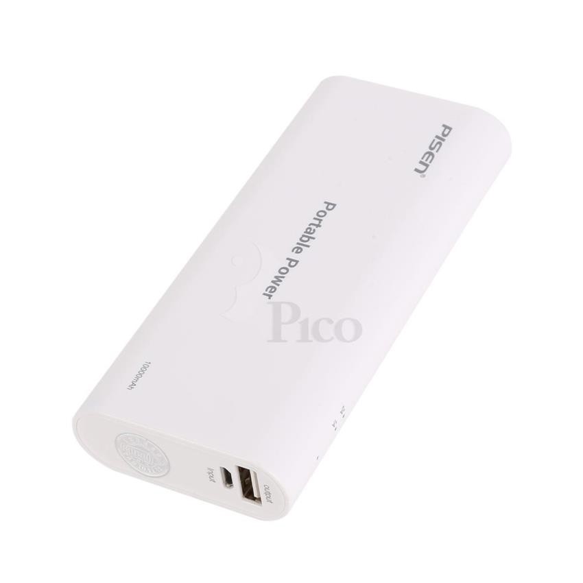 Pin sạc dự phòng Pisen Portable LED 2 10000mAh Màu trắng - HAPOS