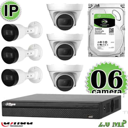 Lắp đặt trọn bộ 6 camera IP giám sát 2.0MP Dahua