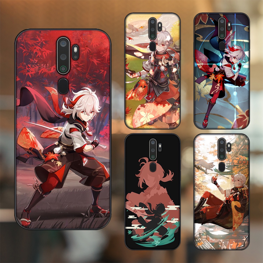 Ốp lưng Oppo A5 2020, A9 2020 viền đen in hình Kazuha Genshin Impact