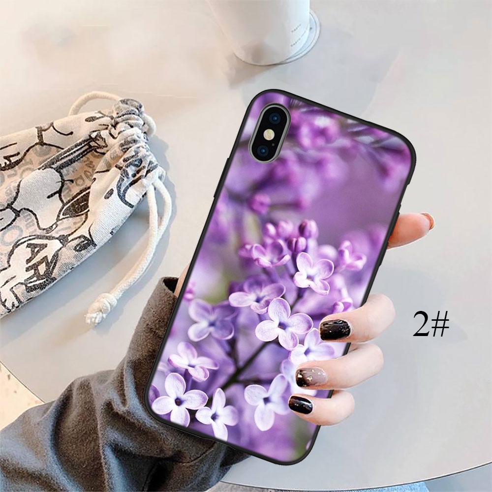 Ốp Điện Thoại Họa Tiết Bông Hoa Màu Tím CA38 Cho iPhone 5 5S 6 6S 7 8 11 Pro Max Plus SE XR