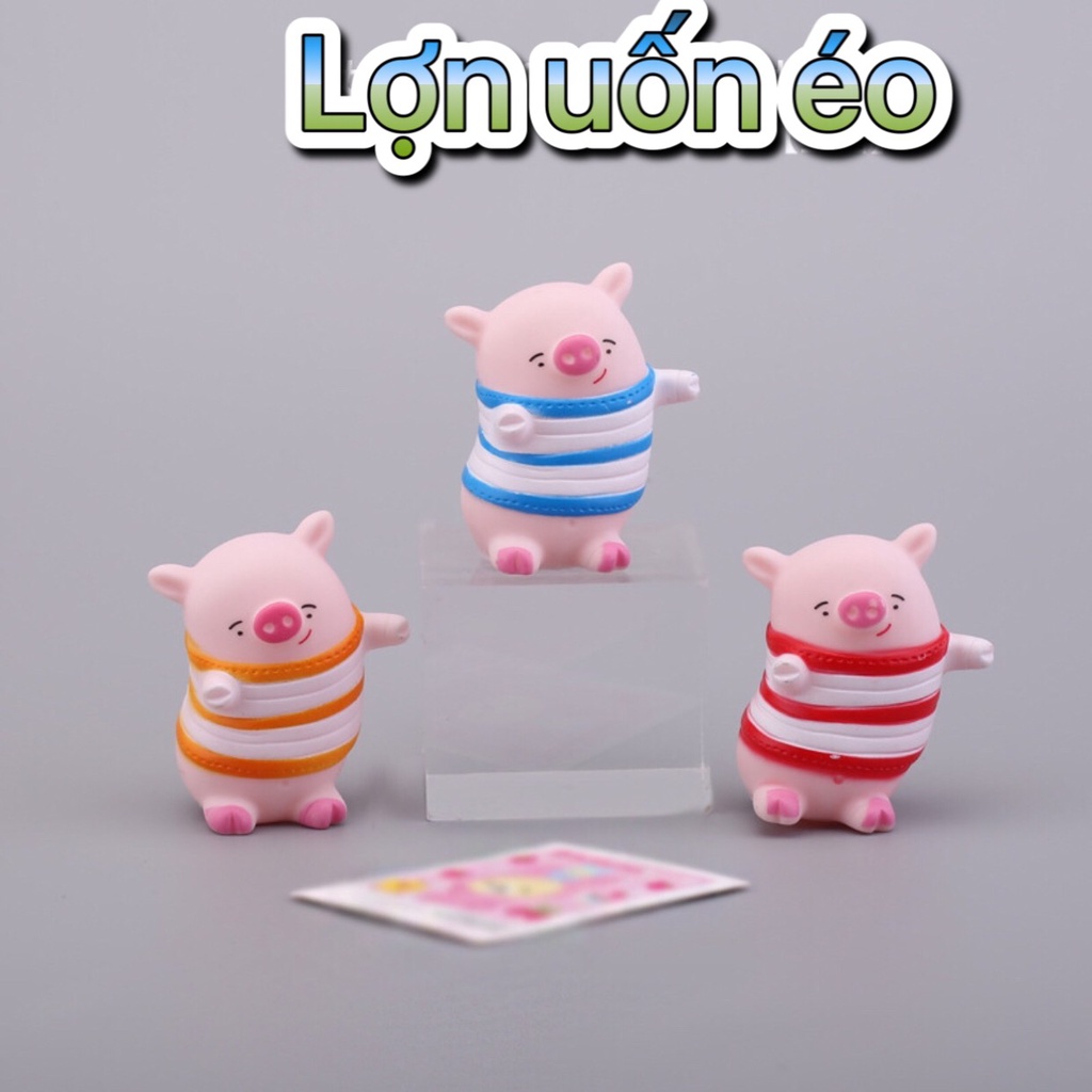 Trang trí bánh sinh nhật bánh kem - lợn uốn éo (1 bé ) phụ kiện trang trí bánh sinh nhật