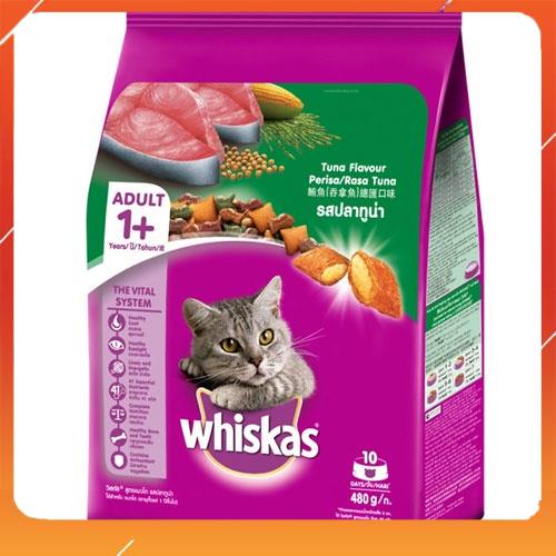 Thức ăn cho mèo Whiskas Adult gói 1.2kg - Hạt cho mèo lớn nhiều vị hạt mềm đầy đủ dinh dưỡng tốt cho mắt làm đẹp lông