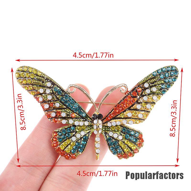 Ghim cài áo hình bướm pha lê nhiều màu sắc làm quà tặng cho nữ