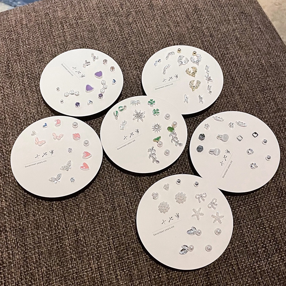 Set Bông Tai Mạ Bạc 925 Kim Không Gây Dị Ứng Hình Ngủ / Làm Khuyên Tai Thời Trang Dễ Thương Cho Nữ