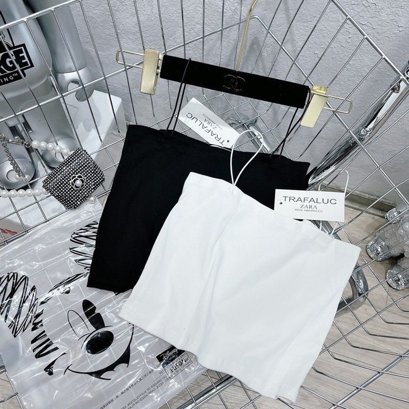 Áo bra 2 dây sợi bún dáng body chất cotton phong cách hàn quốc