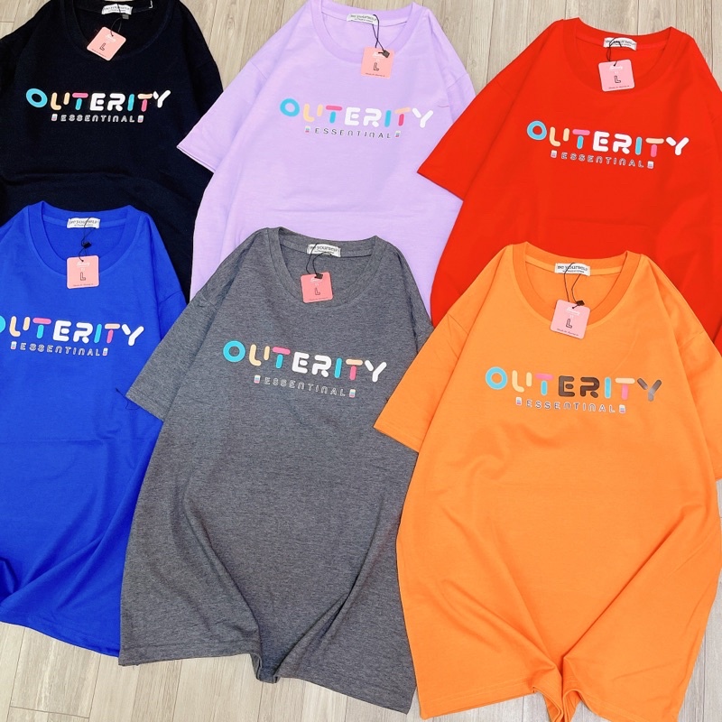 Áo Thun PHÔNG NAM NỮ UNISEX CHỮ OUTERITY ESS - Hình chụp thật
