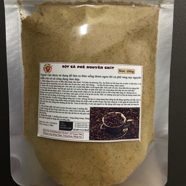 100g BỘT CÀ PHÊ NGUYÊN CHẤT TẨY TẾ BÀO CHẾT TRẮNG DA Handmade | BigBuy360 - bigbuy360.vn