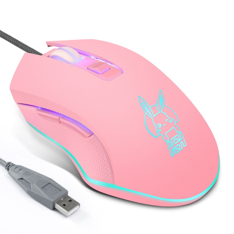 Chuột Quang Chơi Game USB Có Dây 2400DPI Hình Thỏ Dễ Thương