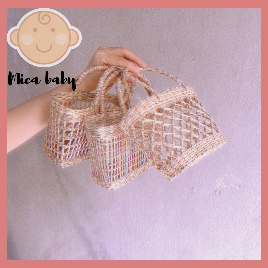 Túi cói siêu xinh cho bé Mica baby TC05