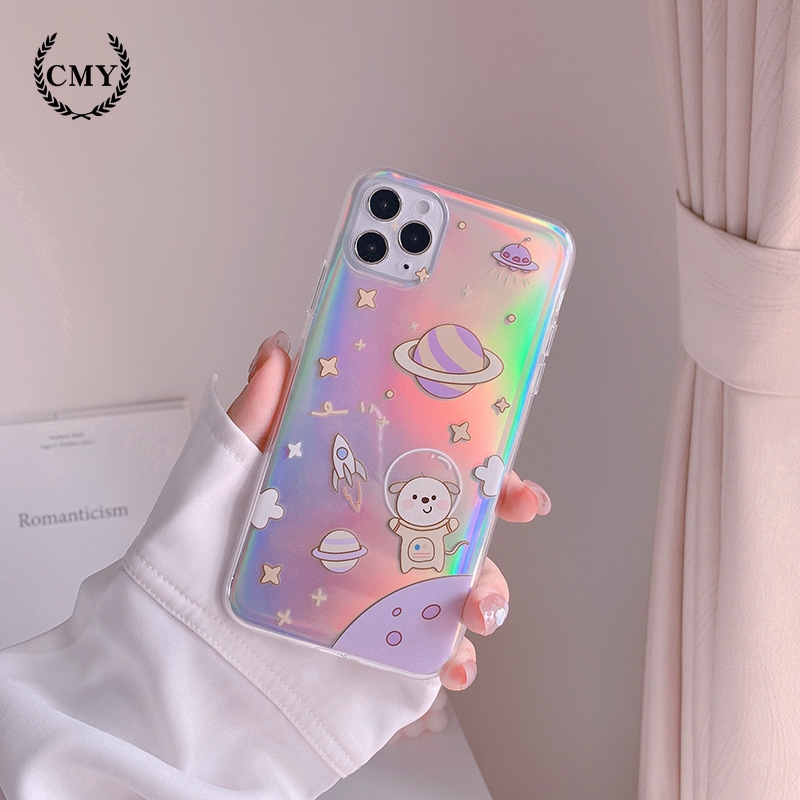 ốp iphone 11 Ốp điện thoại silicone TPU mềm in hình cún vũ trụ cho iPhone 11/11Pro 11pro Max X XR XS XS MAX 7 8 + SE