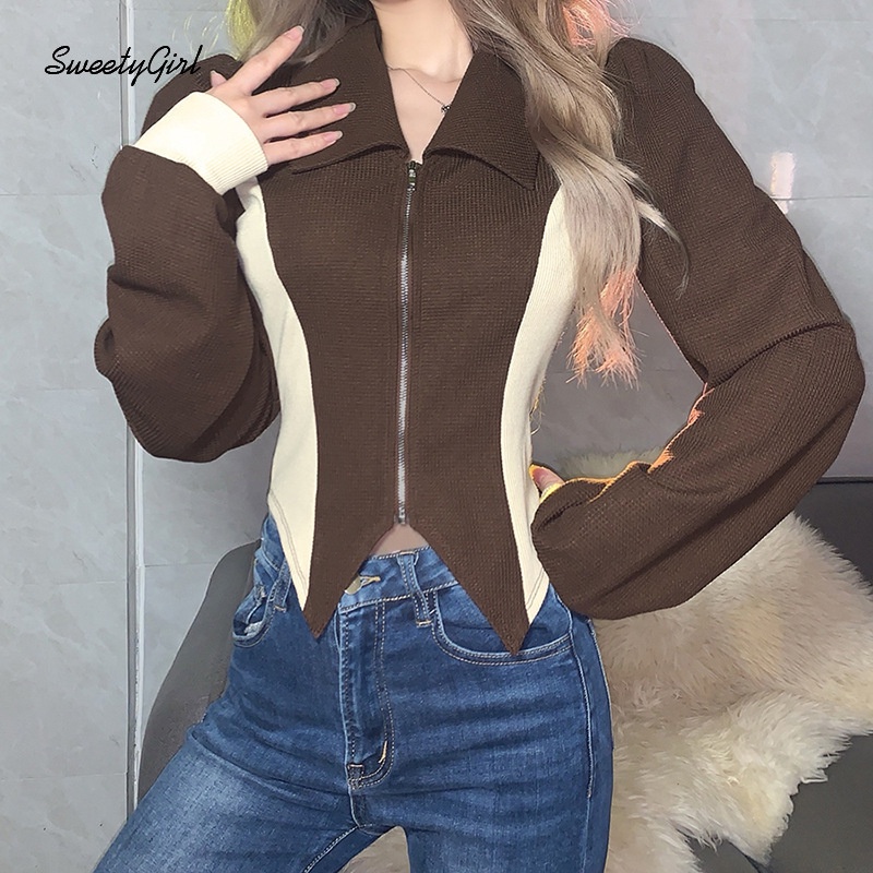 Áo Khoác Cardigan Tay Dài Màu Trơn Có Khóa Kéo Thời Trang Dành Cho Nữ 2022