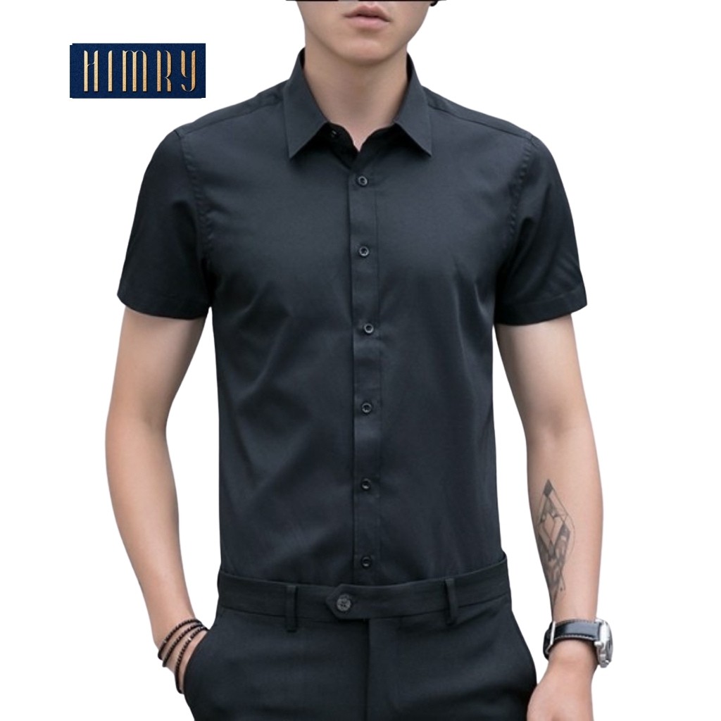 Áo Sơ Mi Nam Trơn Tay Ngắn - Đủ Màu - Chất Lụa Không Nhăn | BigBuy360 - bigbuy360.vn