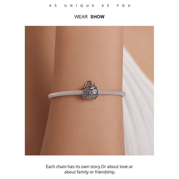 Hạt charm Bamoer bằng bạc 925 100% trang trí đồ trang sức thời trang DIY