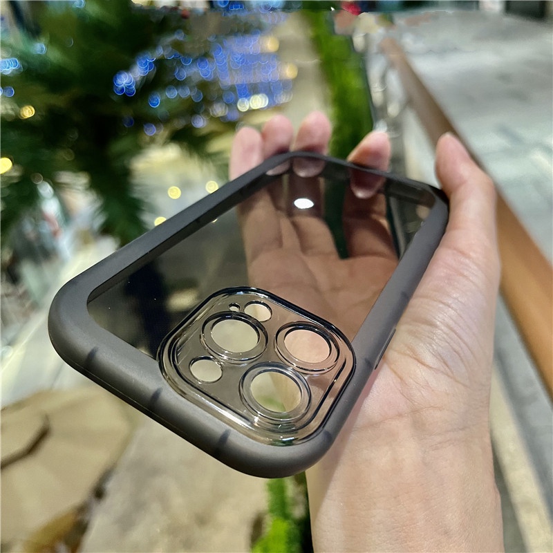 Ốp Điện Thoại TPU Silicon Mềm Trong Suốt Phối Đệm Khí Chống Sốc Dành Cho Iphone 13 12 11 Pro MAX XS MAX XR