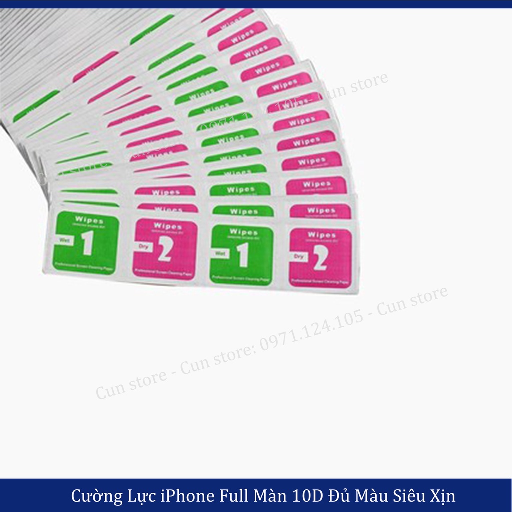 Kính cường lực iPhone 10D full màn hạn chế bám vân tay đủ dòng