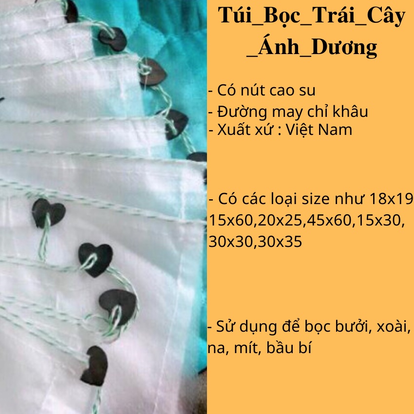 100 Túi Bọc Trái Cây Có Nút Cài Ổi, Bưởi, Xoài, Na... Nhiều Kích Thước, Dùng 3-5 Mùa