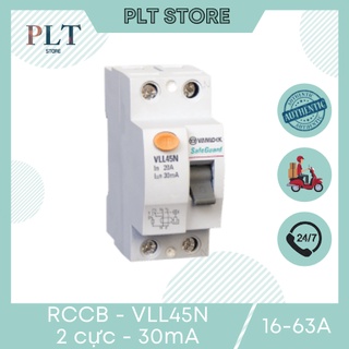 Cầu dao chống dòng rò rccb , chống giật 2 cực dòng cắt 30ma sino vll45n/ 16a-63a