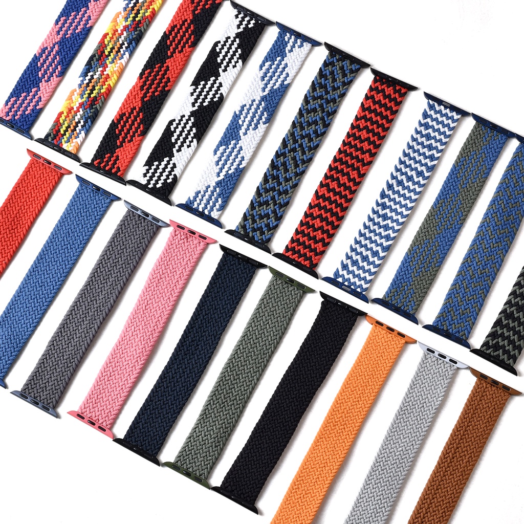 Dây Đeo Đồng Hồ Dạng Dây Bện Nylon Co Giãn Cho Iwatch Series 6 5 4 3 44Mm 40Mm 38Mm 42Mm 6 5 4 3 2
