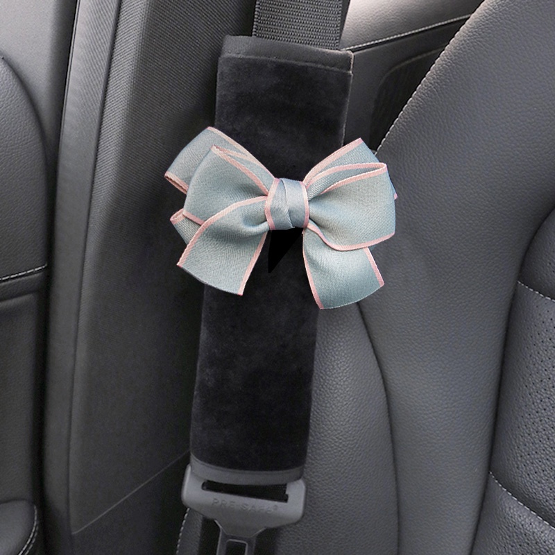 1 Đệm Bọc Dây Thắt An Toàn Xe Hơi Đính Nơ Bằng Vải Bông Mềm Mại Thông Dụng
