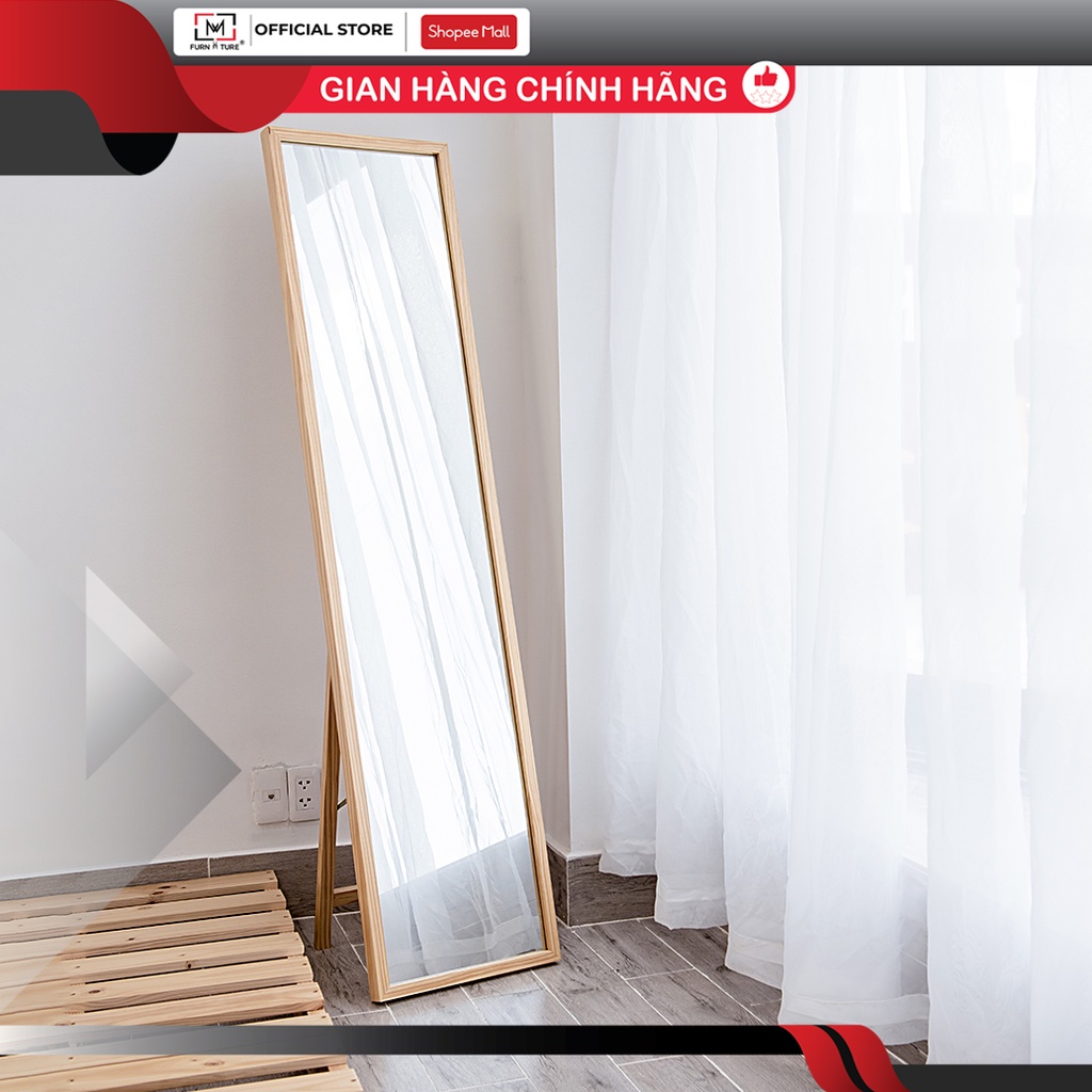 Gương soi toàn thân hàn quốc size 40 màu gỗ thương hiệu MW FURNITURE - Nội thất căn hộ