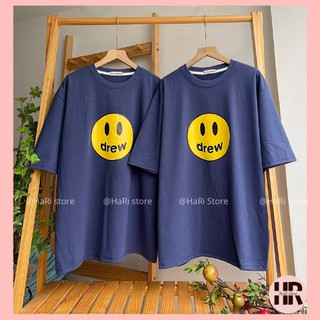 Áo thun mặt cười drew tay lỡ form rộng Unisex