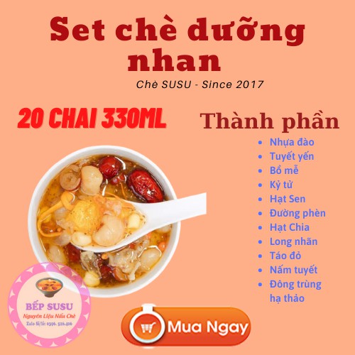 Set Chè dưỡng nhan 500g - 12 nguyên liệu nấu được 20 chai 330ml tặng 1 bịch táo đỏ kèm theo set | BigBuy360 - bigbuy360.vn
