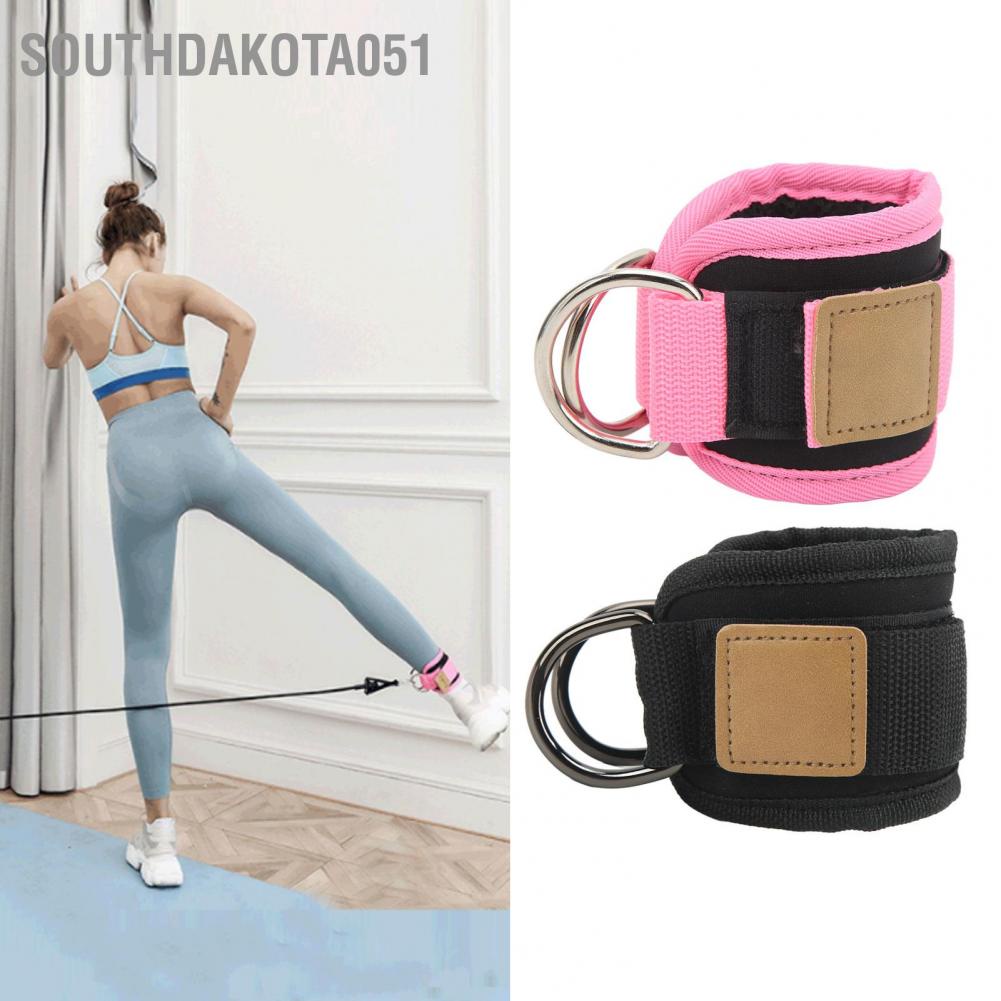 Southdakota051 Huấn luyện viên thể dục hình khóa mắt cá chân với vòng D đôi và dây đai cao su cho nam nữ