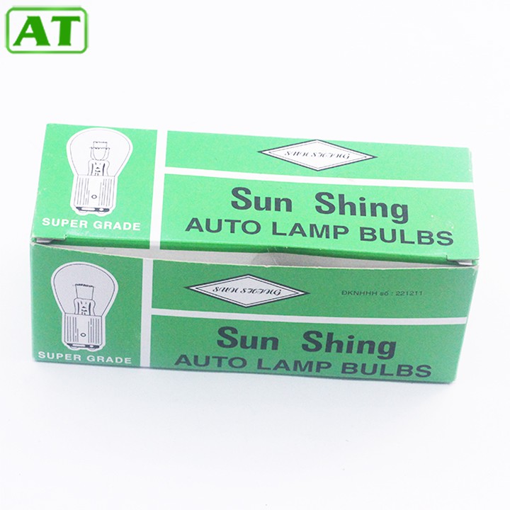 Hộp 10 Bóng Đèn Xi Nhan Ô Tô Chân Cài 12V 21W hoặc 24V 21W Màu Vàng (Hai Tóc)