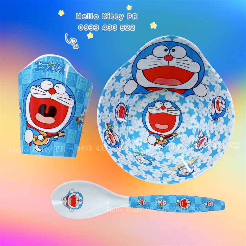 Set muỗng, ly, tô 3D Doremon Doraemon