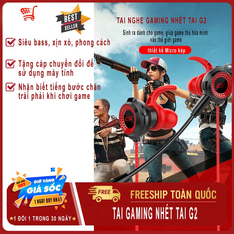 Tai nghe gaming có mic G2, G6, G9, G11, dành cho game thủ, siêu bass, tặng cáp kết nối jack 3.5 máy tính